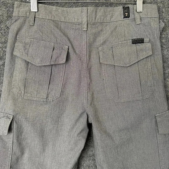7 For All Mankind Shorts Mens 30 Grey Cargo Classic Fit Casual Preppy Summer - Picture 4 of 14